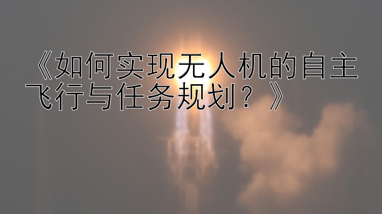 《如何实现无人机的自主飞行与任务规划？》